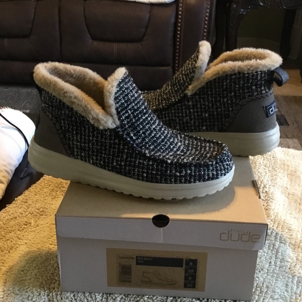 Hey Dude Women's Black and Gray Shoes